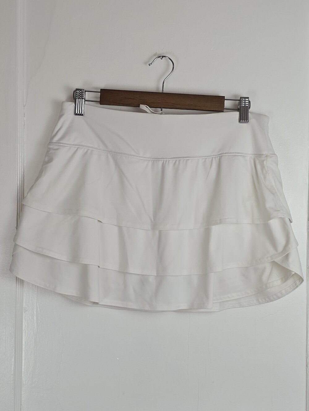 Athleta White Flounced Knit Coquette Tennis Mini Skort Medium